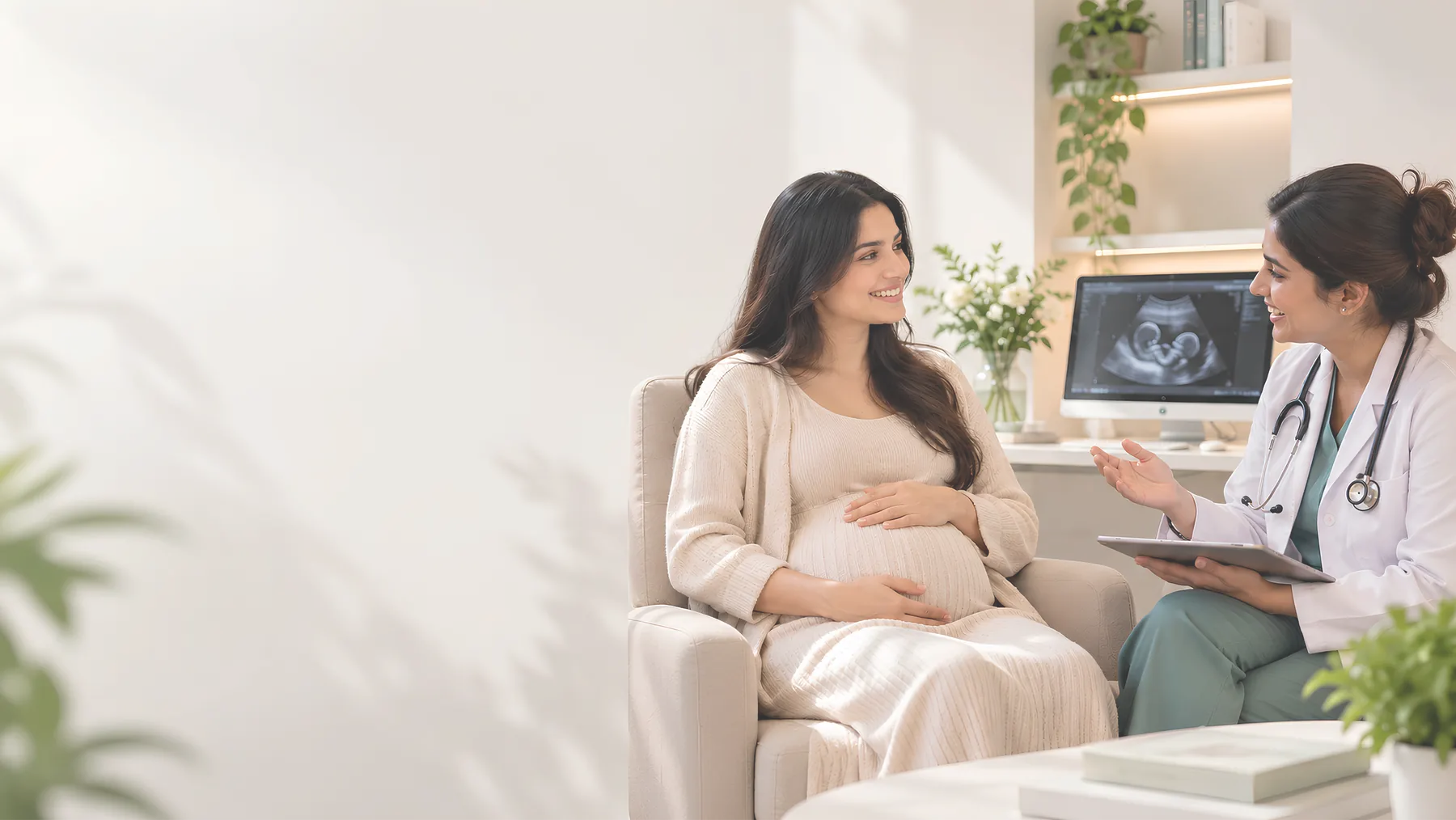 Doctor consulting with a pregnant patient