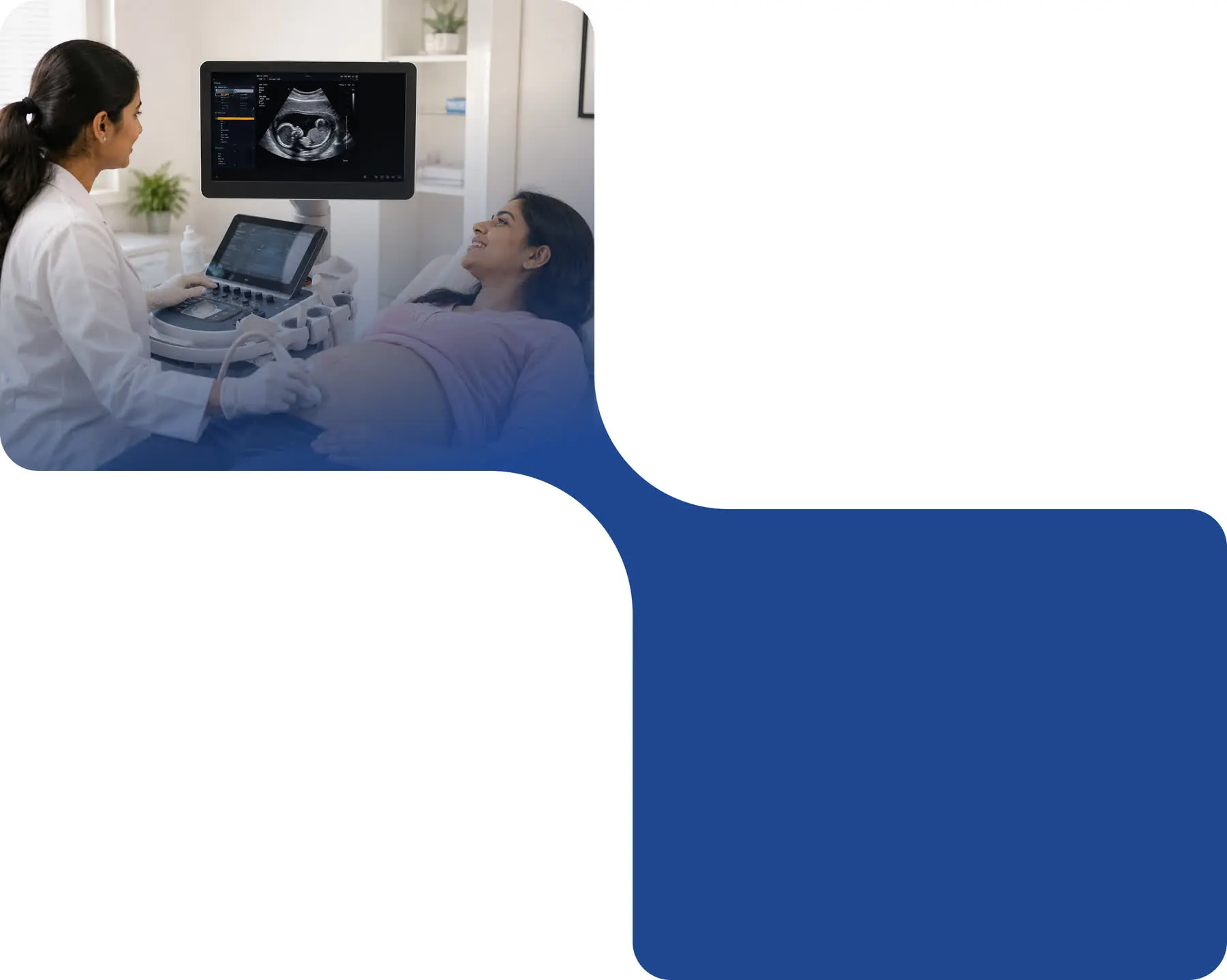 Doctor performing an ultrasound scan