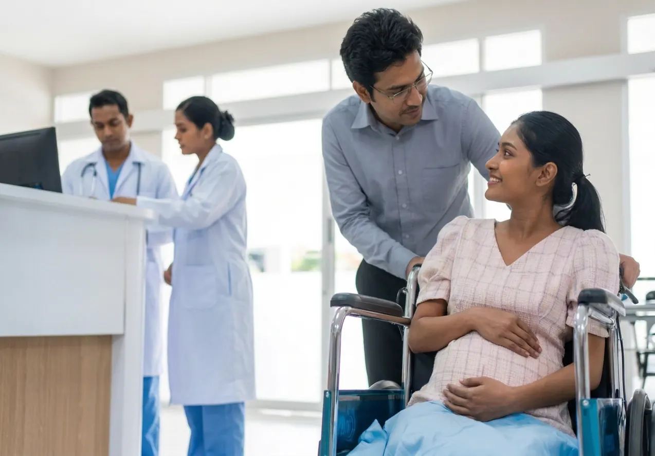 Family with expecting mother